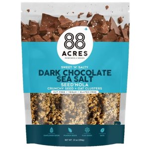 88 Acres Seed Granola | Gluten Free, Nut Free, Non GMO, School Safe, Healthy Vegan Breakfast Cereal | 1 Pack (Dark Chocolate Sea Salt)
