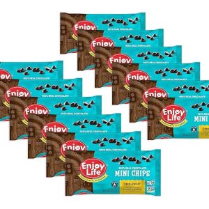 Enjoy Life Baking Chocolate - Mini Chips - Semi-Sweet - Gluten Free - 10 oz - case of 12 - Dairy Free - Yeast Free - Wheat Free-Vegan
