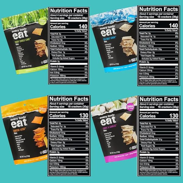 Every Body Eat Snack Thins, Four Flavor Variety Pack, Vegan, Gluten Free and Dairy Free (Pack of 4) - Image 2