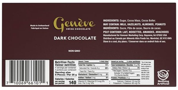 Geneve Real Swiss Vegan Dark Chocolate Drama 3.5oz (3 Pack) | Dairy Free | Rich & Creamy | For Desserts, Coffe, Baking, Icing etc. | Kosher (Including Passover) - Image 2