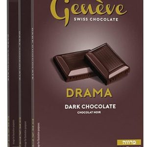 Geneve Real Swiss Vegan Dark Chocolate Drama 3.5oz (3 Pack) | Dairy Free | Rich & Creamy | For Desserts, Coffe, Baking, Icing etc. | Kosher (Including Passover)