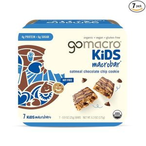 GoMacro Kids MacroBar Organic Vegan Snack Bars - Oatmeal Chocolate Chip Cookie (0.90 Ounce Bars, 7 Count)