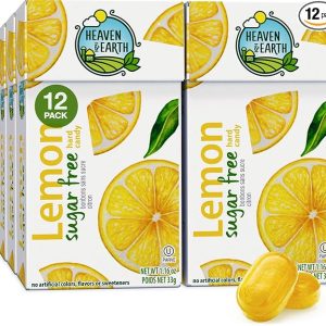 Heaven & Earth Sugar Free Lemon Hard Candies (12 Pack) | Made with Natural Colors & Flavors, No High Fructose Corn Syrup, Gluten Free, Nothing Artificial, Kosher, Wonderfully Delicious!