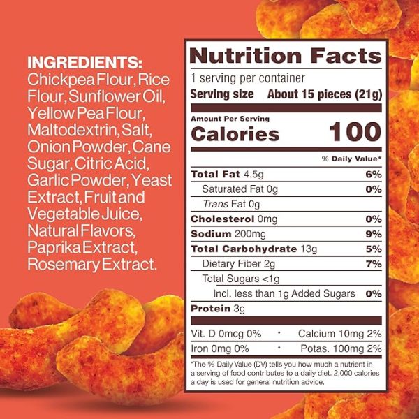 Hippeas Chickpea Puffs, Flavor Blast: Blazin' Hot, 0.75 Ounce (Pack of 18), 3g Protein, 2g Fiber, Vegan, Gluten-Free, Crunchy, Plant Protein Snacks - Image 2