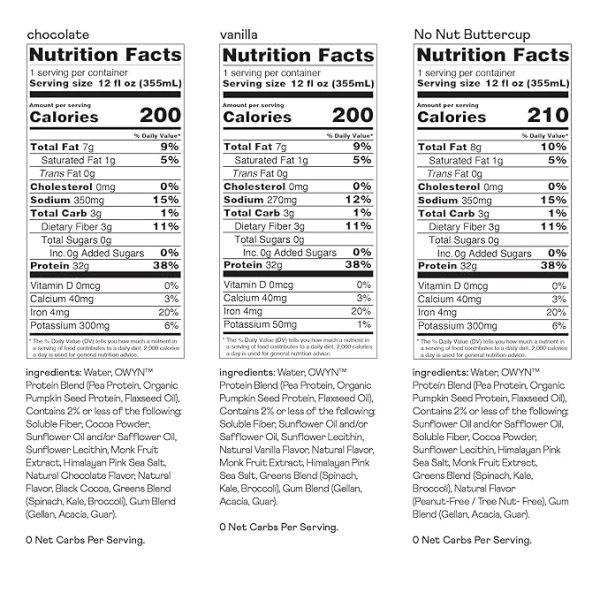 OWYN Only What You Need Pro Elite Vegan High Protein Keto Shake, 32g Protein, 9 Amino Acids, Omega-3, Prebiotics, Workout and Recovery, 0g Net Carbs, Zero Sugar (Variety, 12 Fl Oz (Pack of 12)) - Image 2