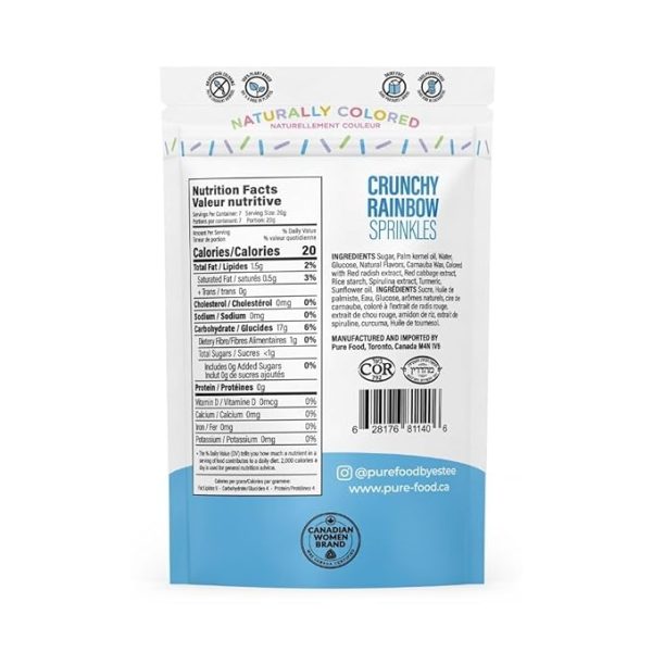Pure Food By Estee Natural Rainbow Color Sprinkles, 5oz | Vegan Sprinkles for Ice Cream | Dye Free Sprinkles | Rainbow Jimmies for Baking | Natural Colors | Soy Free, Gluten Free, Dairy Free, Nut Free - Image 2