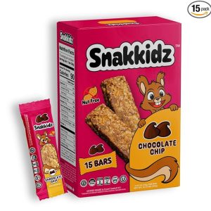 Snakkidz Organic Chocolate Chip Chewy Granola Bar, 15 Count, Nut and Allergen Free, Low Sugar, Made with Avocado Oil
