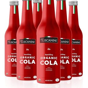 Tuscanini Authentic Organic Cola Soda 9.3oz (6 Pack) Naturally Caffeine Free, Elegant Glass Bottle, Great Tasting, Chemical Free