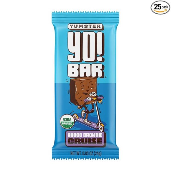 Yo! Bar by Bearded Brothers Vegan Organic Kids Bar, Chocolate (25 Bars) - Gluten Free, Paleo and Whole 30 | Soy Free, Non-GMO, Low Glycemic, No Sugar Added, Fiber + Whole Foods
