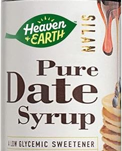 Heaven & Earth 100% Pure Organic Silan Date Syrup 12oz | Date Honey | Squeeze Bottle | Natural Honey or Maple Syrup Alternative | Low Glycemic Index, Great Sugar Replacement | Kosher
