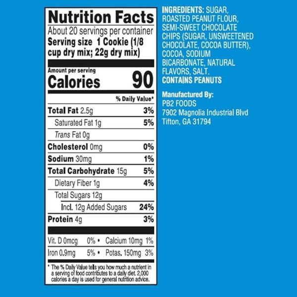 PB2 Pantry Double Chocolate Chip Cookie Mix - 16oz Jar | Certified Vegan, Gluten Free, Non-GMO, 4g Plant Protein Per Cookie - Image 2