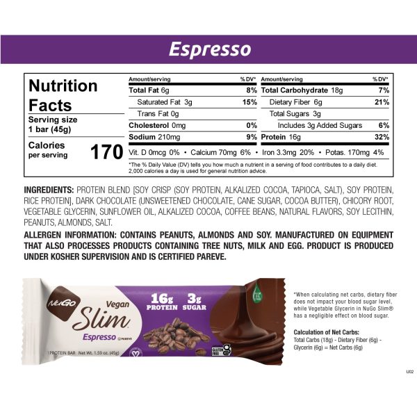 NuGo Slim 12ct Variety 16-17g Protein, 3g Sugar, High Fiber, Low Net Carbs, Gluten Free,12 Count (Pack of 1) - Image 2