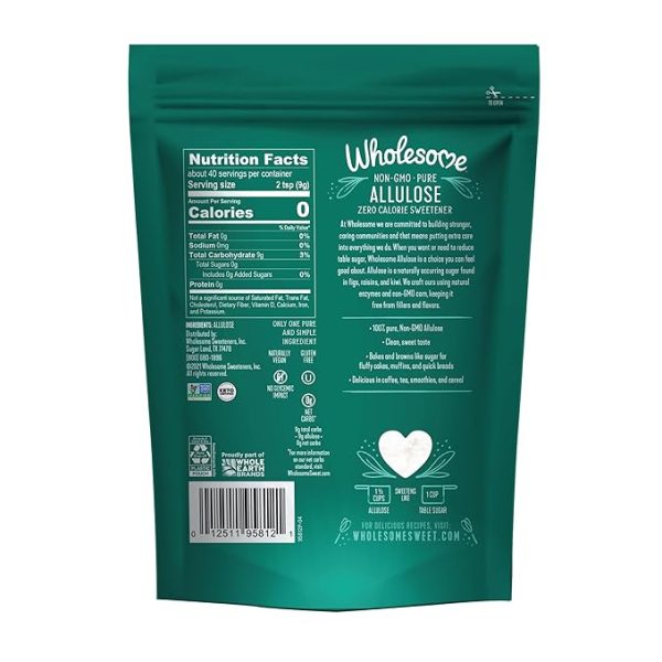 Wholesome Sweeteners 12-Ounce Allulose Sweetener, Zero Calorie Sugar Substitute, Keto Friendly, Non GMO, Non-Erythritol, Gluten Free & Vegan Sweetener, 1 Pack - Image 2