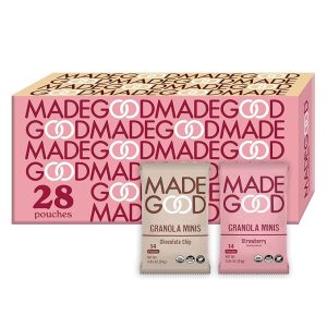 MadeGood Granola Minis Chocolate Chip & Strawberry Variety Pack (28 Count) Gluten Free and Organic Snacks