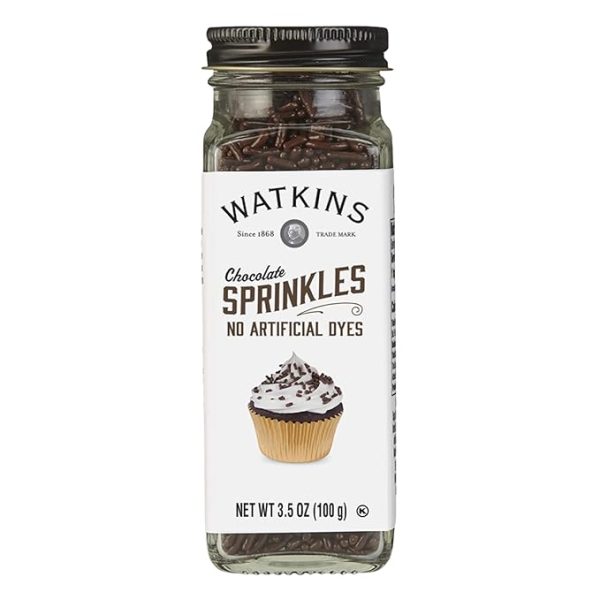 Watkins Chocolate Decorating Sprinkles, No Artificial Dyes, Kosher, 3.5 Ounce, 1-Pack