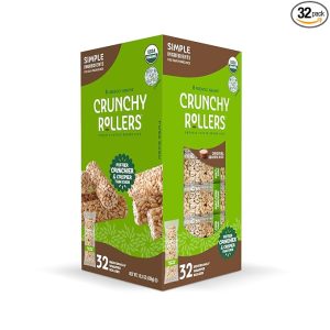 Original Brown Rice Crunchy Rollers - Organic Rice Healthy Snack Crispy Puffed Rolls for Adults and Kids - Friendly Grains (32 Count)