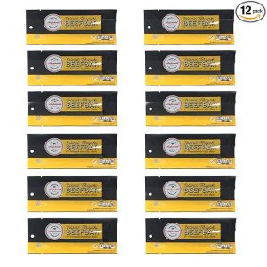 Aufschnitt Beef Bars - High Protein Snack with Grass Fed Beef - Kosher, Halal, and Keto Friendly - Island Teriyaki Flavor with Pineapple and Chia Seeds, 12 Count