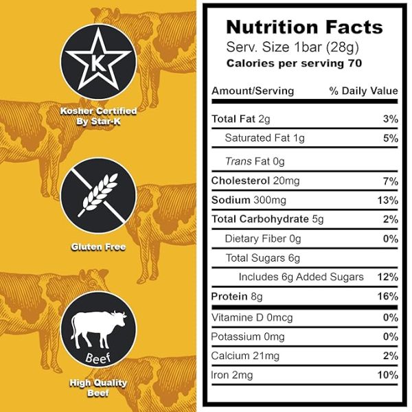 Aufschnitt Beef Bars - High Protein Snack with Grass Fed Beef - Kosher, Halal, and Keto Friendly - Island Teriyaki Flavor with Pineapple and Chia Seeds, 12 Count - Image 2