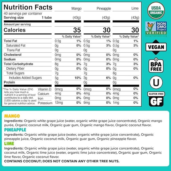DeeBee's Organics Non-Dairy Gelato Pops, Creamy Freezer Pops made with Coconut Milk, No Refined Sugar, No Artificial Flavors or Colors (Pack of 40) - Image 2