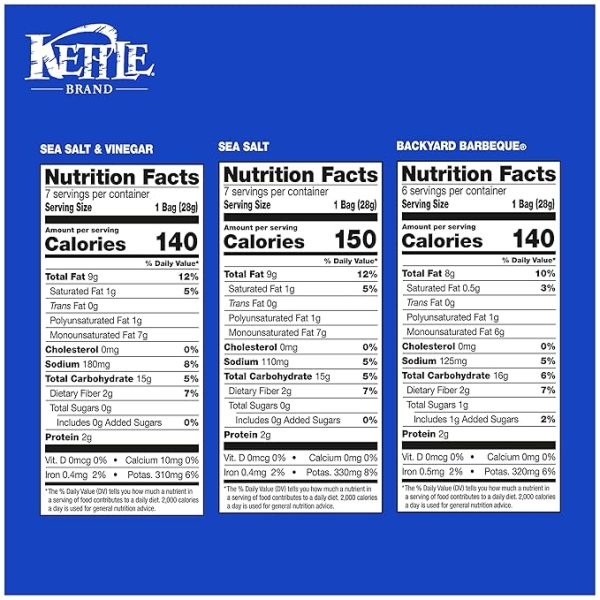 Kettle Brand Potato Chips Variety Pack, 1 Oz, 20 Ct - Image 2