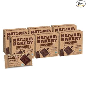 Nature’s Bakery Double Chocolate Brownie Bars, Whole Grains, Dates, and Cocoa, Plant Based, Dairy-Free, Snack Bar, 6 Count (Pack of 6)