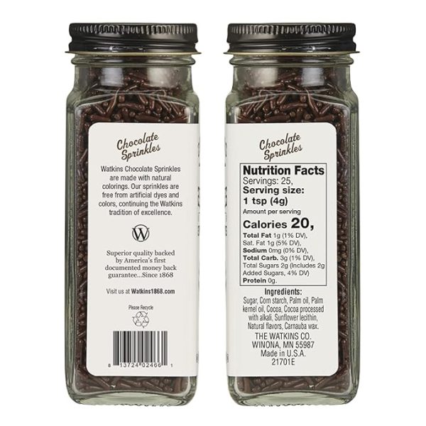 Watkins Chocolate Decorating Sprinkles, No Artificial Dyes, Kosher, 3.5 Ounce, 1-Pack - Image 2